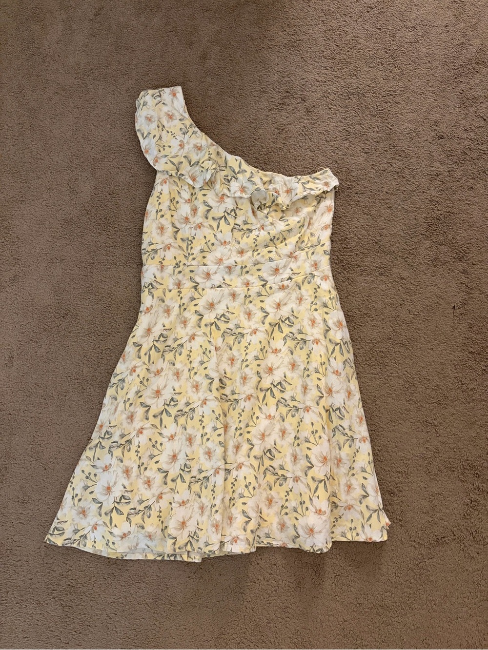 One-Shoulder Floral Dress
